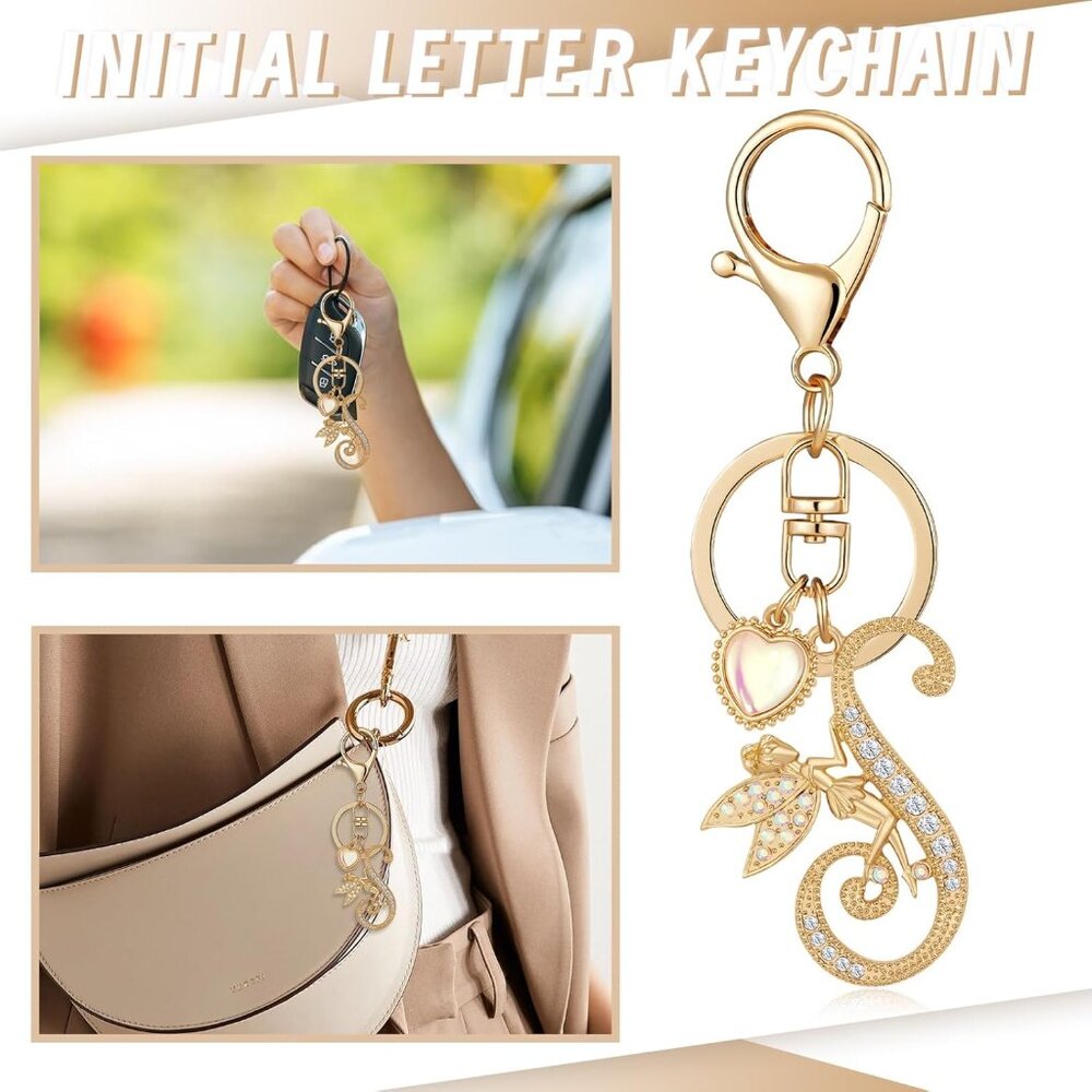 Personalized Gold Initial Keychain With Unique Fa… - image 3